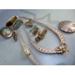 Mixed bag of good Silver Jewellery: (1) Necklace and Bracelet set; woven links design and set with