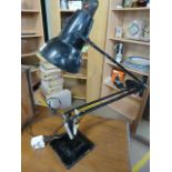 Early Angle poise lamp (Black) on two stepped square base