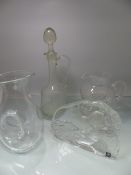 Four pieces of Crystal glassware to include - Large decanter, wine decanter, 'Twisted' water jug