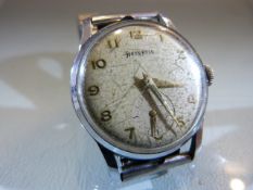 Gents Vintage watch Helvetia with elasticated Fixoflex strap winds and ticks