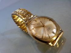 GENTLEMAN'S ROTARY NINE CARAT GOLD CASED WRISTWATCH 17 Jewels Incabloc (winds and ticks), with