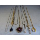 Eight costume jewellery necklace