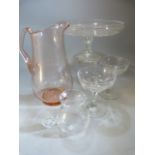 Collection of antique glassware - to include a Regency Tazza and glass along with a hand-blown