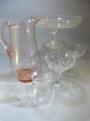 Collection of antique glassware - to include a Regency Tazza and glass along with a hand-blown