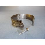 Good quality silver coloured middle eastern bangle