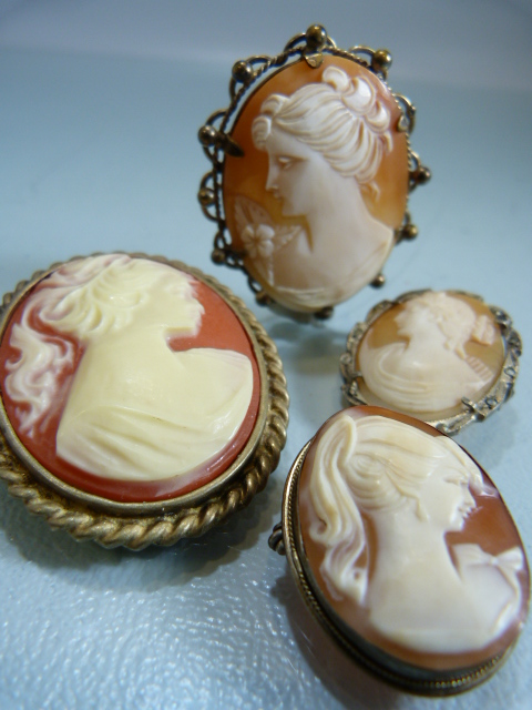 Four Cameo Brooches - Three marked for Continental silver and one similar Pinchbeck (4) - Image 3 of 5