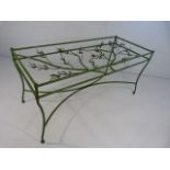 Rectangular wrought iron garden table with olive branches intertwining throughout (No Glass Top)