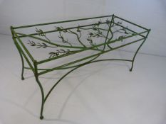 Rectangular wrought iron garden table with olive branches intertwining throughout (No Glass Top)