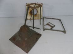 Antique copper and cast metal street lamp