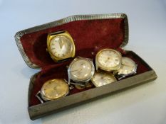 Collection of vintage watch faces to include - Smiths, Newmark 17 jewel, Roamer Popular, Avia Matic,