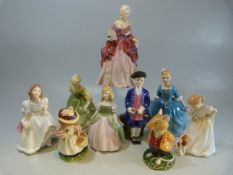 Royal Doulton figures to include - Sit, Penny, A Child from Williamsburg, Lynsey, Boy from