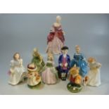 Royal Doulton figures to include - Sit, Penny, A Child from Williamsburg, Lynsey, Boy from