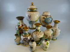 Cloisonne - large collection of Oriental Cloisonne pieces to include Ginger jars and covers, vases