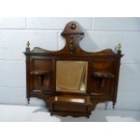 Victorian mahogany wall bracket with mirror