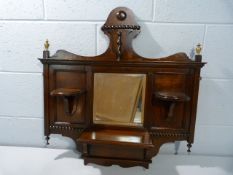 Victorian mahogany wall bracket with mirror