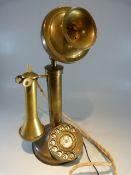 Vintage brass telephone converted