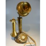 Vintage brass telephone converted