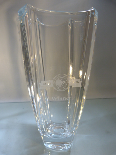 Racing Interest - Four Glass vases - 1 marked Winner Newton Abbot RaceCourse the other Lingfield - Image 3 of 5