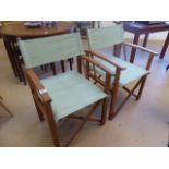 Pair of green modern director chairs