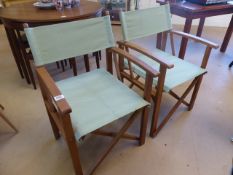 Pair of green modern director chairs