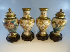 Two pairs of Cloisonne vases.