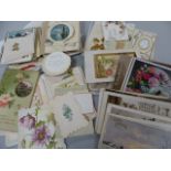 Selection of antique postcards relating to Birthdays, Christmas, New Year, Easter etc - approx