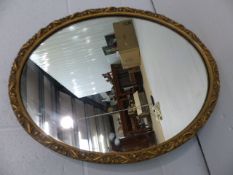 Gilt and Gesso oval mirror