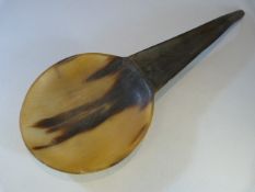 Antique horn Scottish Girnal spoon / dipper. The large flat bowl approx 12cm diameter and approx