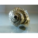 Silver plated vesta case in the form of a shell