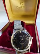OMEGA: Black faced Omega Seamaster 600 with date window at 3 o'clock, in box (A/F)