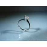 18ct white gold single stone diamond ring of approx 75pts