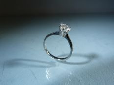 18ct white gold single stone diamond ring of approx 75pts