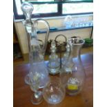 Antique glassware to include a glass claret jug with smooth pontil to base
