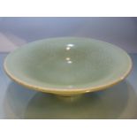 Large Chinese bowl with a Celedon glaze