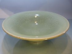 Large Chinese bowl with a Celedon glaze