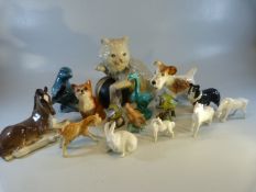 Selection of china animals to include Beswick, Sylvac, USSR, Poole, Copenhagen