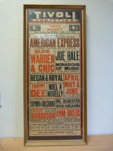 Theatre Interest - Original poster from Tivoli Theatre of Varieties, Aberdeen dated week