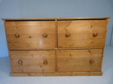 Large antique pine chest of four deep drawers