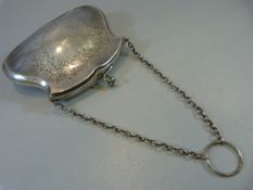 Birmingham Hallmarked Silver purse with chain and original lining maker Henry Williamson Ltd