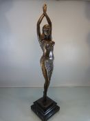 Bronze Sculpture of Egyptian dancer hands stretched skywards. Signed to base D.H. CHPARUS AND WITH A