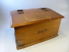 Pine salt box - Military crows stamp under lid