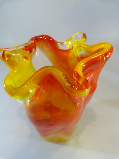 Two Murano glass clowns, Murano type vase and two pieces of Mdina (Scent bottle and paperweight) - Image 5 of 7