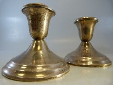 Pair of Hallmarked silver Gorham Sterling silver candle sticks - Some Dents.