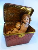 Antique German bisque headed doll poss by Schoeman & Hoffminster. Dated 1906 to back of navelA/F