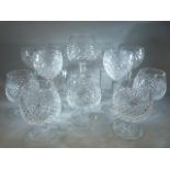 Waterford Crystal - Set of six hock glasses and a matching set of six Brandy glasses