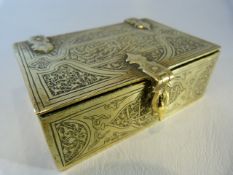 Brass Middle eastern trinket box with calligraphy to front