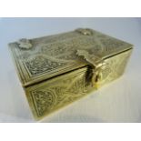 Brass Middle eastern trinket box with calligraphy to front