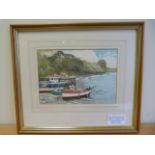 M Andrew Miles - 'Boats at Low Tide signed lower left