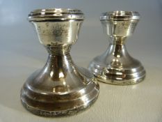 Pair of Hallmarked silver candlesticks, Birmingham.