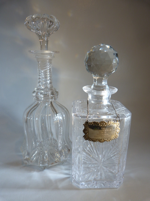 Selection of glassware to include a cut glass decanter with three matching whisky glasses from - Image 3 of 5